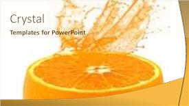  Presentation with orange juice - Slides with juice-squirting-from-an-orange background and a cream colored foreground