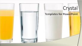  Presentation with juice - Amazing slide set having juice water and milk glasses backdrop and a white colored foreground