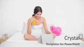  Presentation with brown and white - PPT layouts enhanced with silhouette of birch tree against blue sky and clouds during sunset background and a light gray colored foreground