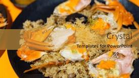  Presentation with crab - Slides enhanced with juicy-and-delicious-cooked-steamed background and a yellow colored foreground