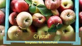  Presentation with box - PPT theme consisting of juicy-apples-in-box-close background and a tawny brown colored foreground