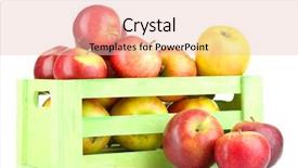  Presentation with barn wood autumn apples - Beautiful slides featuring juicy apples in wooden box backdrop and a  colored foreground