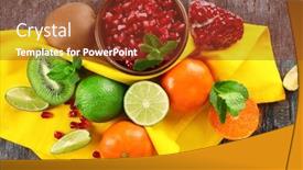  Presentation with fruits - Audience pleasing presentation theme consisting of juicy-composition-of-tropical-fruits backdrop and a tawny brown colored foreground