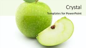  Presentation with chemistry leaves green leaf - Theme having juicy green apple with leaves background and a yellow colored foreground