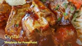  Presentation with grilled - Audience pleasing slide set consisting of juicy-grilled-pork-leg backdrop and a tawny brown colored foreground