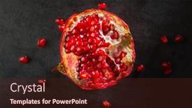  Presentation with pomegranate - Theme enhanced with juicy-half-broken-pomegranate background and a tawny brown colored foreground