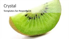  Presentation with kiwi fruit - PPT theme having juicy kiwi fruit isolated background and a white colored foreground