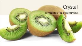  Presentation with kiwi fruit - Beautiful PPT layouts featuring juicy kiwi fruit isolated backdrop and a blonde colored foreground