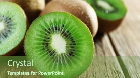  Presentation with kiwi fruit - Presentation with juicy-kiwi-fruit-on-wooden background and a tawny brown colored foreground
