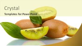  Presentation with kiwi - PPT layouts consisting of juicy-kiwi-fruits-with-leaves background and a  colored foreground