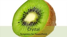  Presentation with kiwi fruit - Colorful slide deck enhanced with juicy kiwi isolated on white backdrop and a yellow colored foreground