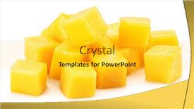  Presentation with mango - Slides with juicy-mango-cubes-isolated background and a yellow colored foreground