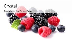  Presentation with fruit mix berry - Slide set with juicy mix berry in closeup background and a white colored foreground