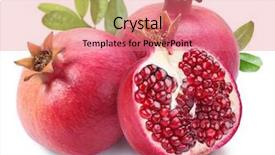  Presentation with pomegranate - Beautiful presentation design featuring juicy opened pomegranates with pomegranate backdrop and a coral colored foreground