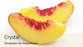  Presentation with wedding peach - Amazing theme having juicy peach slices backdrop and a yellow colored foreground