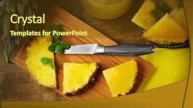  Presentation with mint - PPT layouts enhanced with juicy pineapple slices with fresh background and a tawny brown colored foreground