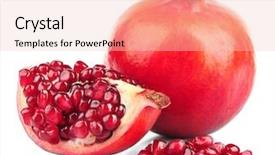  Presentation with pomegranate - Slides having juicy pomegranate isolated on white background and a lemonade colored foreground