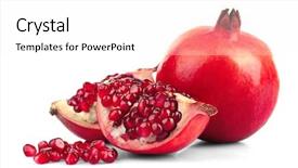 Presentation with pomegranate - PPT layouts featuring juicy pomegranate isolated on white background and a white colored foreground