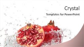  Presentation with pomegranate - Cool new PPT theme with juicy pomegranate with splashing water backdrop and a white colored foreground