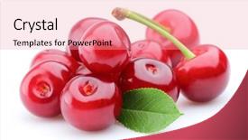  Presentation with cherry - Audience pleasing slide deck consisting of juicy ripe cherry backdrop and a coral colored foreground