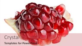  Presentation with pomegranate - Amazing theme having juicy-ripe-open-pomegranate-piece backdrop and a red colored foreground