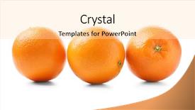  Presentation with ripe golden potato on white - Slide deck featuring juicy ripe oranges on white background and a lemonade colored foreground