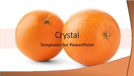  Presentation with ripe golden potato on white - Colorful presentation theme enhanced with juicy ripe oranges on white backdrop and a gold colored foreground