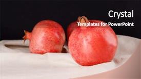  Presentation with pomegranates - Amazing slide deck having juicy ripe pomegranates on dark background backdrop and a black colored foreground