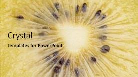  Presentation with kiwi fruit - Cool new slide deck with juicy slice of golden kiwi backdrop and a yellow colored foreground