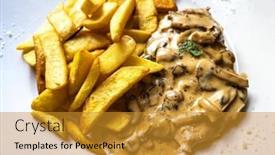  Presentation with meat beef - Presentation theme enhanced with juicy-steak-beef-meat background and a gold colored foreground