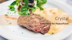  Presentation with veal - Slide deck enhanced with juicy-steak-veal-beef-meat background and a lemonade colored foreground