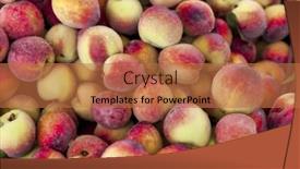  Presentation with sweet - Beautiful PPT theme featuring juicy-sweet-sicilian-peaches backdrop and a coral colored foreground