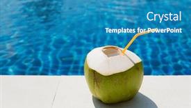  Presentation with coconut - Presentation design having juicy-tropical-coconut background and a teal colored foreground
