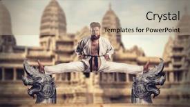  Presentation with karate - Cool new slide deck with jujitzu - karate fighter does the splits backdrop and a coral colored foreground