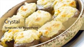  Presentation with isolation - Audience pleasing presentation theme consisting of julienne mushrooms and cheese isolation backdrop and a yellow colored foreground