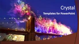  Presentation with 4th july - Presentation enhanced with july 4th 2014 fireworks at brooklyn bridge manhattan skyline new york usa background and a navy blue colored foreground