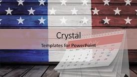  Presentation with 4th of july - Presentation theme enhanced with july calendar against french falg background and a  colored foreground