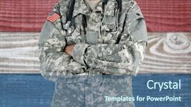  Presentation with red white blue patriotic - Presentation consisting of 4th of july or memorial background and a ocean colored foreground