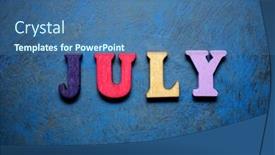  Presentation with blue - Slide set enhanced with july-word-on-a-blue background and a ocean colored foreground