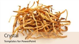  Presentation with traditional chinese medicine - Colorful slide set enhanced with jum - dried lily buds traditional chinese backdrop and a yellow colored foreground