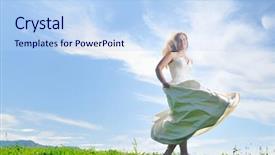  Presentation with bride and groom at wedding - Theme with jum - happy young beautiful bride background and a  colored foreground