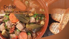  Presentation with okra - Colorful slides enhanced with jumbalaya - pork and okra gumbo cajun backdrop and a red colored foreground