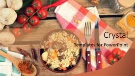  Presentation with national anthem india - Amazing presentation design having jumbalaya - uzbek national dish pilaf backdrop and a coral colored foreground