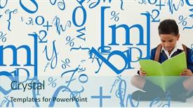  Presentation with letter - Cool new presentation design with jumble against schoolboy reading book backdrop and a light blue colored foreground