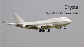  Presentation with final - PPT theme having jumbo - airliner on final approach background and a light gray colored foreground