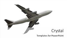  Presentation with cargo plane - Slides enhanced with jumbo - cargo plane climbing background and a white colored foreground