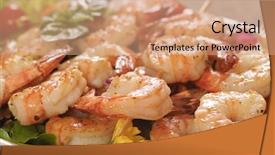  Presentation with cauliflower - Amazing theme having jumbo - shrimp lunch on a skewer backdrop and a coral colored foreground
