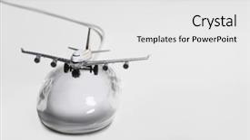  Presentation with jet - Slides with jumbo jet on apple macintosh background and a white colored foreground