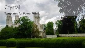  Presentation with monastery - Presentation theme with jumieges-abbey-was-a-benedictine background and a light gray colored foreground