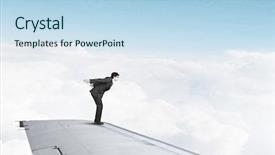  Presentation with risk - Amazing PPT theme having jump plane - not afraid to risk mixed backdrop and a light blue colored foreground